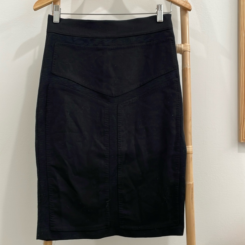 Diane von Furstenberg black pencil skirt wool stretch blend size 6